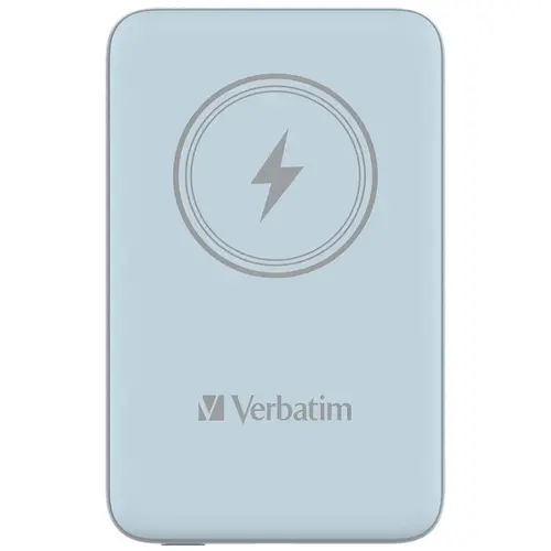 Външна батерия, Verbatim MCP-10BE Power Pack 10000 mAh with UBS-C PD 20W / Magnetic Wireless Charging 15W Blue