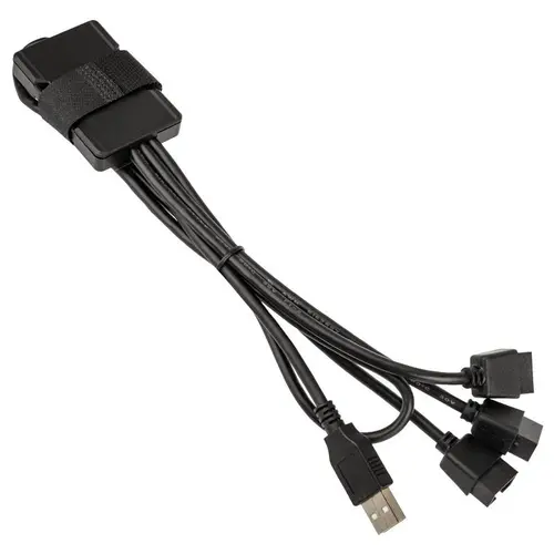 Hub USB Lian Li PW-U2TPAB USB 2.0 1-la-3 Hub - Negru - 1