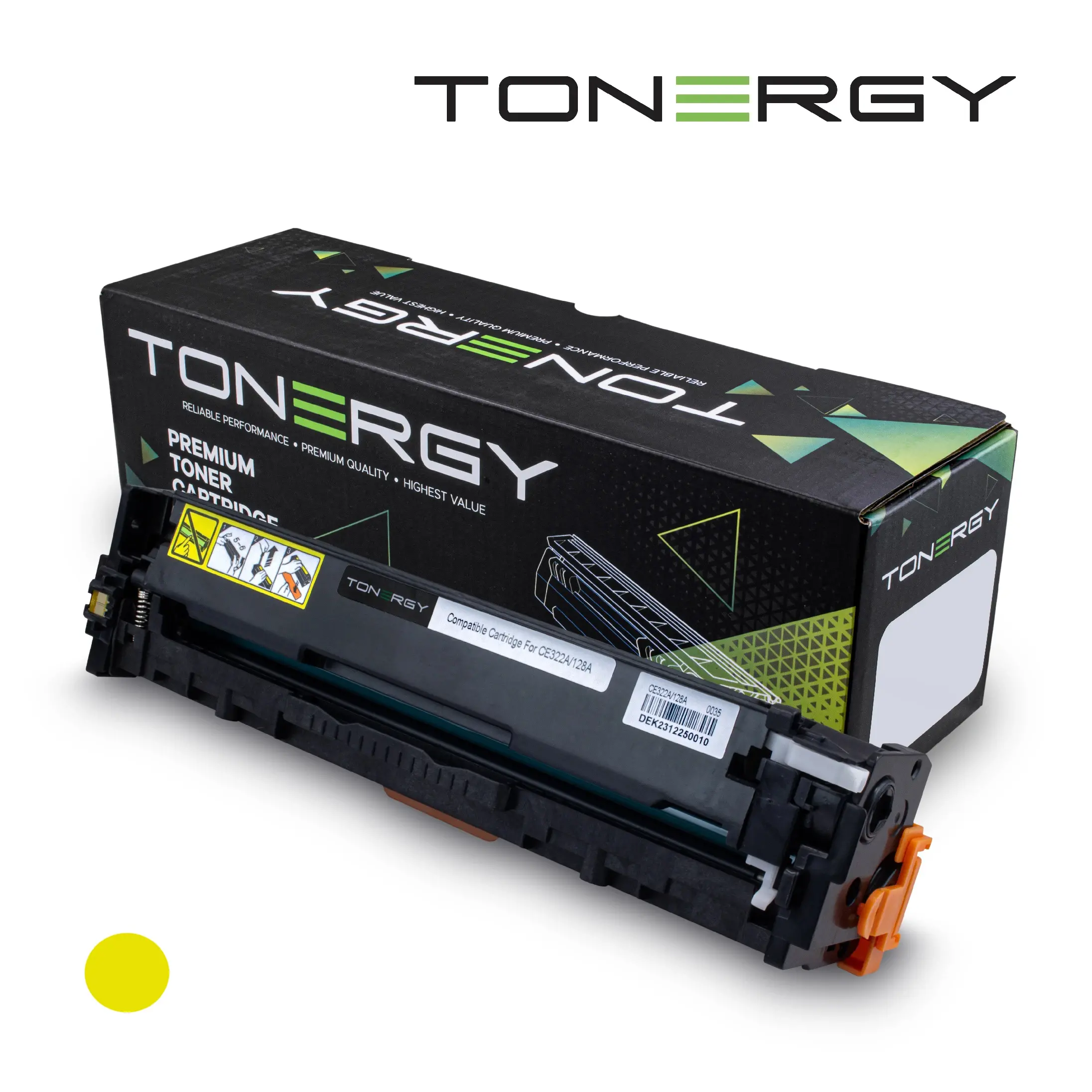 Cartuș toner, Tonergy, galben, capacitate standard 1.3k – compatibil cu HP 128A CE322A