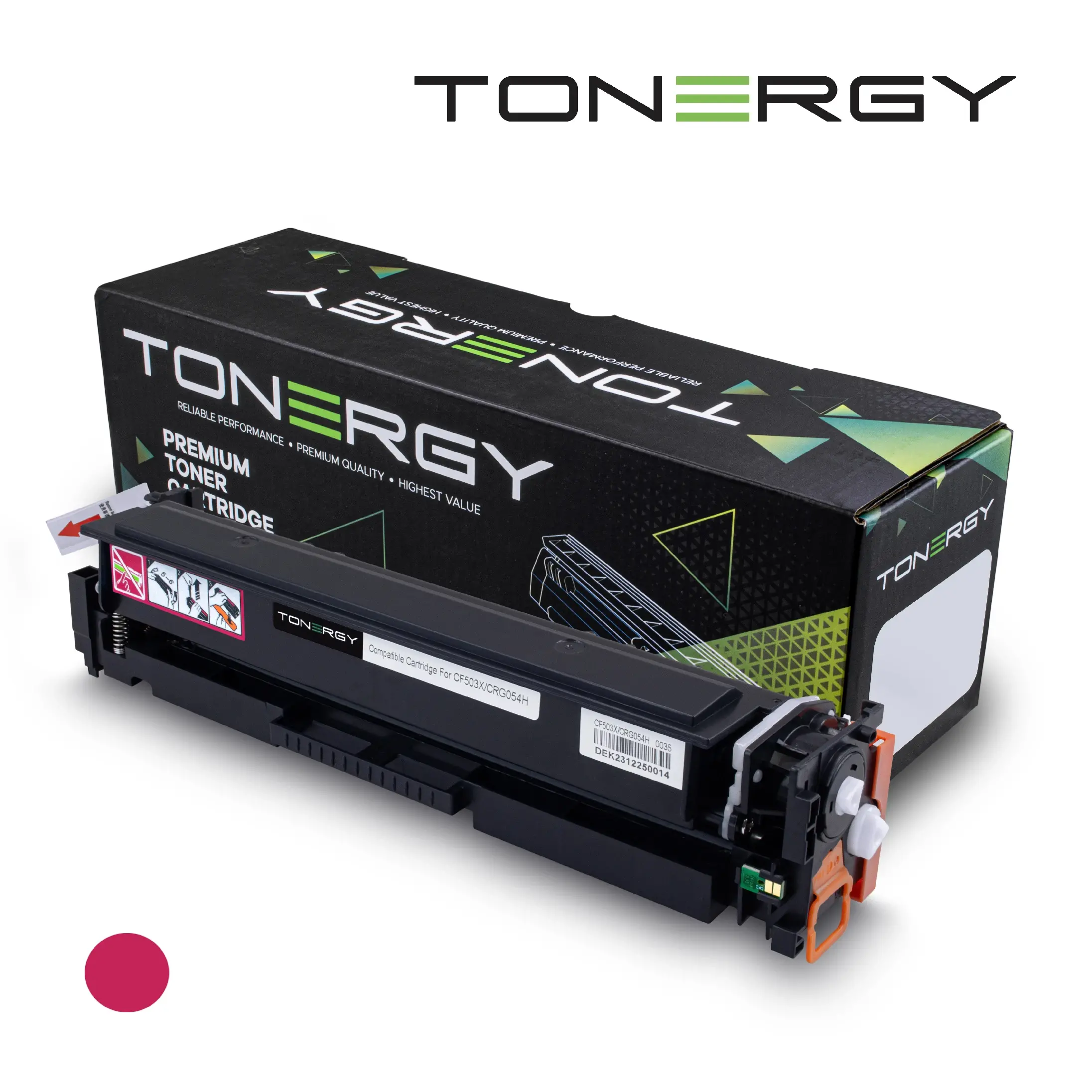 Cartuș toner, Tonergy, Magenta, capacitate mare 2.5K – compatibil cu HP 202X CF503X și Canon CRG-054H