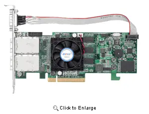 ARC-1223-8x 8 porturi externe SAS 6G RAID /2xSFP-8088/, procesor ROC 800Mhz, 512 MB RAM, PCIe 2.0 x8, RAID 0, 1, 10, 3, 5, 6, Single Disk sau JBOD