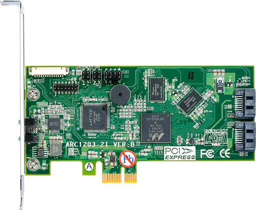 ARC-1203-2i 2 porturi interne SATA 6G RAID /2xSATA III/, procesor ARM 1066MHz, 512MB RAM, PCIe 2.0 x1, RAID 0, 1, Single Disk sau JBOD, Low profile - 1