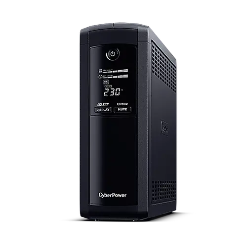 Енергоспестяващ UPS с AVR и LCD дисплей, 1600VA/960W, 4x Schuko, Runtime at 480W ( min ):11, Surge and Spike protection; VP1600ELCD