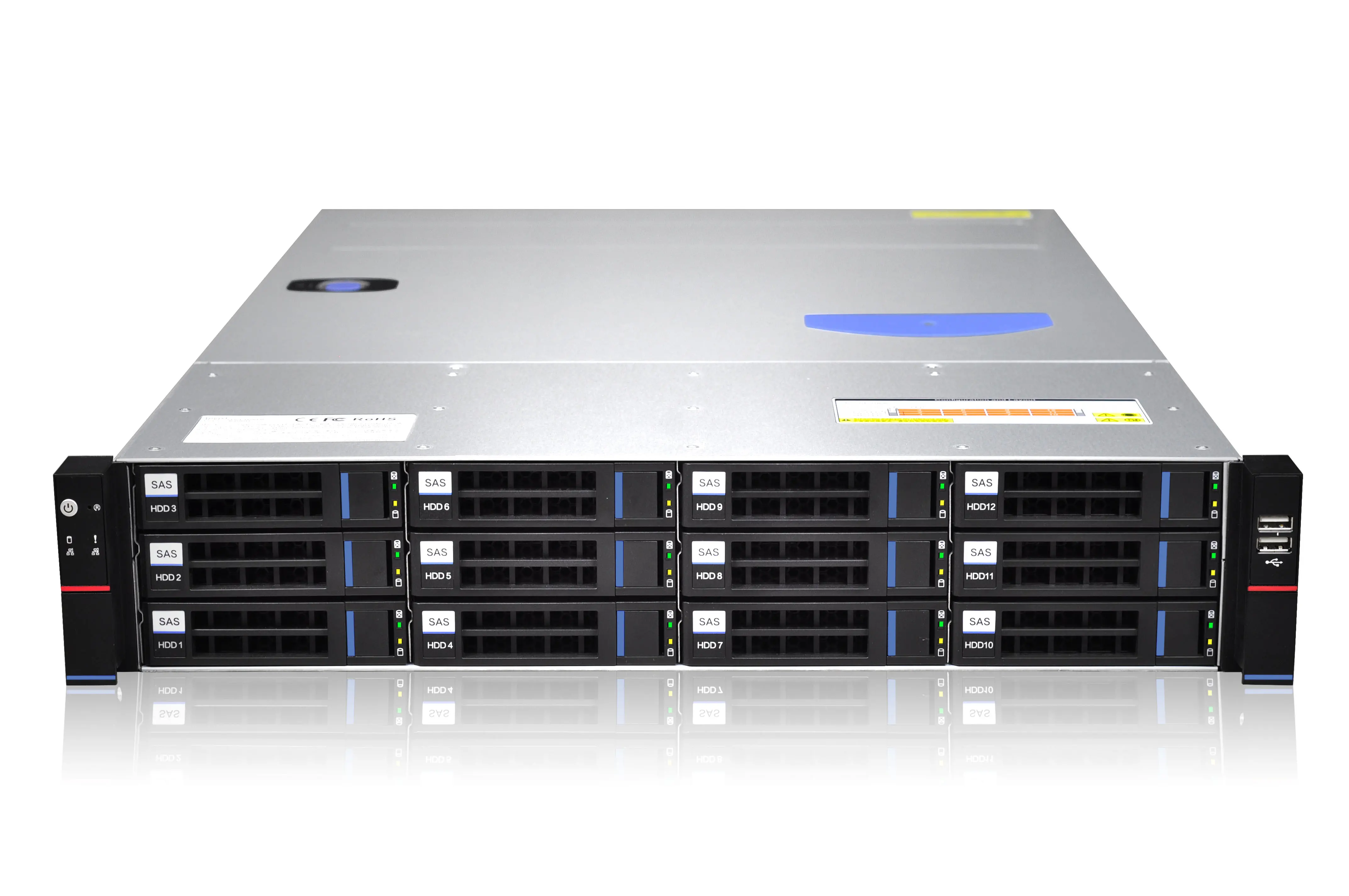 Carcasă 2U rack eATX 12"x13", 12x sloturi 3.5"/2.5" hotswap SAS/SATA HDD, backplane 12Gb cu expander, opțional 2*2.5” SATA/SAS hot-swap HDD în spate