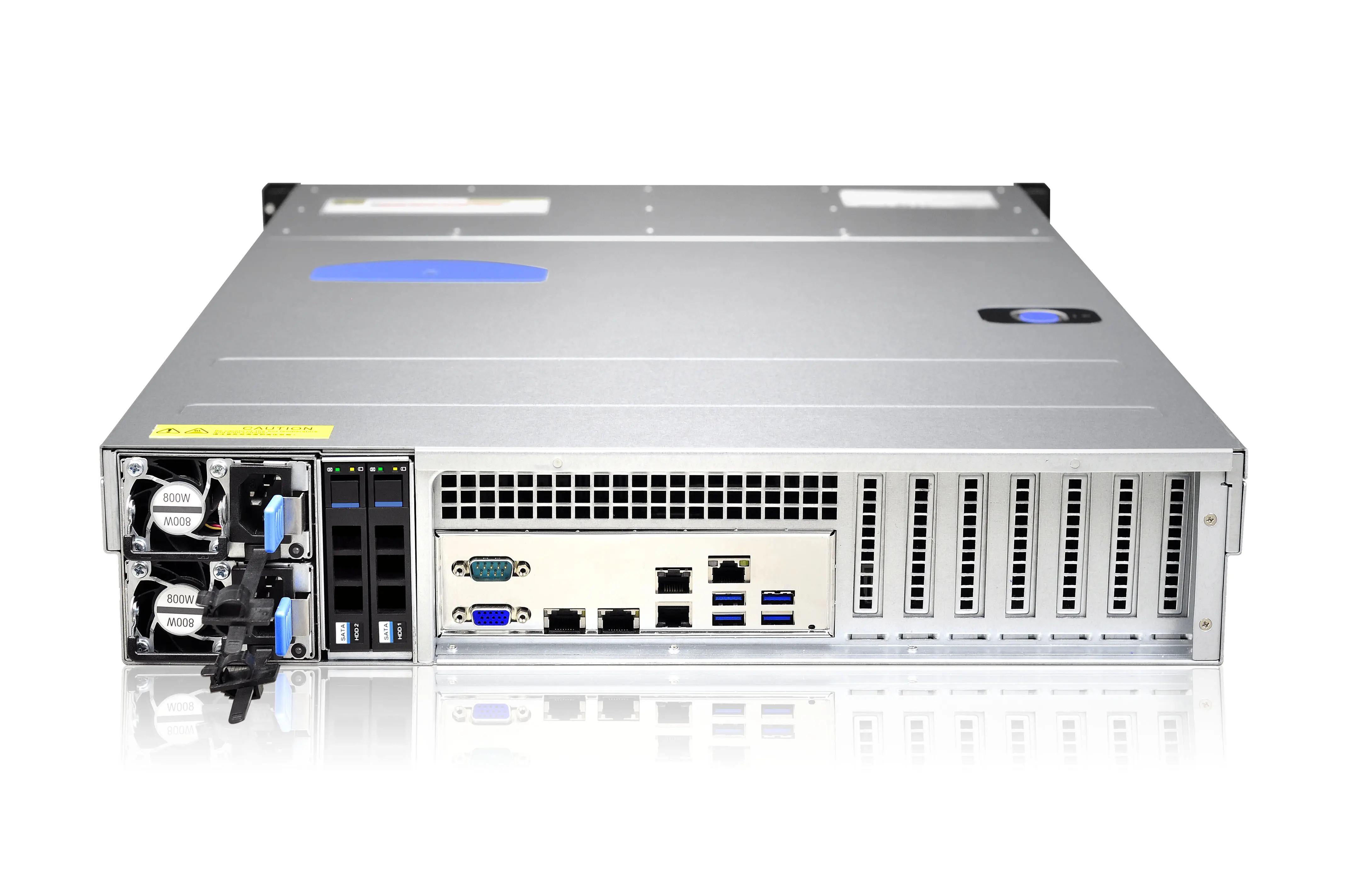 Кутия 2U rack eATX 12"x13", 12x 3.5"/2.5" hotswap SAS/SATA HDD bays, 12Gb backplane with expander, optional rear 2*2.5” SATA/SAS hot-swap HDD, 3 fans 80x80x38, including rail and 800W Platinum redundant PSU - image 1