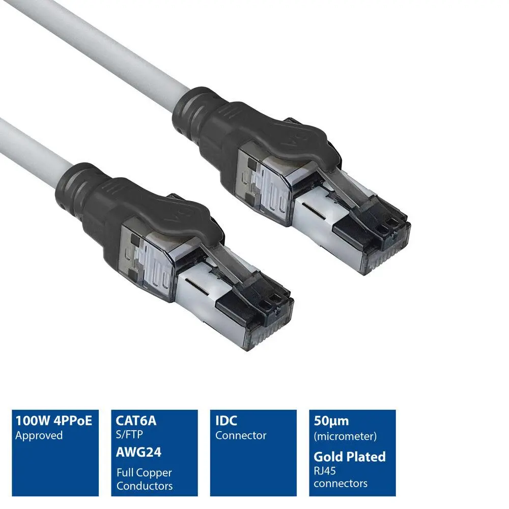 Мрежов пач кабел ACT S/FTP, CAT6A IDC 4PPoE/PoE++100W LZSH, 1.5 m - image 1