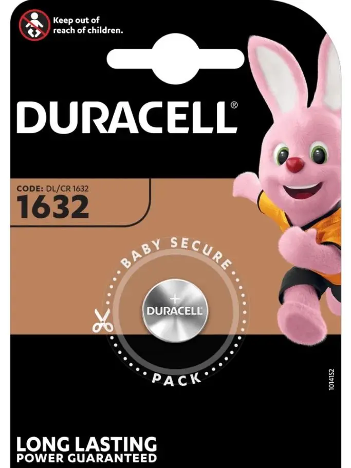 Бутонна батерия DURACELL CR-1632, 3V, Литиева 