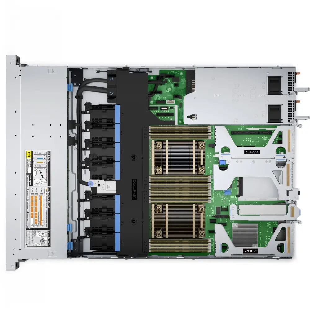 Сървър, Dell PowerEdge R450,, Chassis 8x2.5" (SAS/SATA), 1 CPU, Intel Xeon Silver 4309Y (2.8G, 8C/16T), 16GB RDIMM, 3200MT/s, PERC H755, 5x 1.2TB Hard Drive ISE SAS 12Gbps, iDRAC9 Basic 15G, Dual 700W Titanium PSU, Riser Config 0, No Bezel, 36M ProSupport NBD - image 1