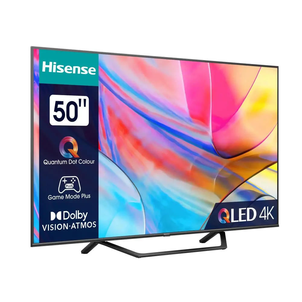 Телевизор, Hisense 50" A7KQ, 4K Ultra HD 3840x2160, QLED, FALD, Quantum Dot, HDR 10+, HLG, Dolby Vision, Dolby Atmos, Smart TV, WiFi 5GHz, WiFi Direct, BT, Anyview Cast, 3xHDMI, 2xUSB, LAN, CI+, DVB-T2/C/S2, Dark Grey - image 1