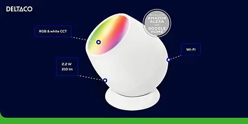 Έξυπνη λάμπα RGB Deltaco wake-up light, USB-C - image 6