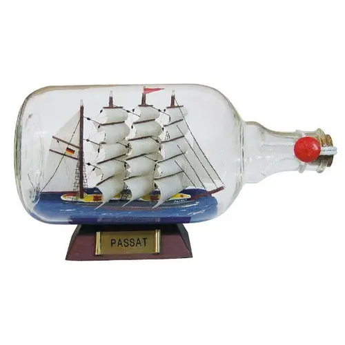 Corabie în sticlă-PASSAT, L: 27,5cm, Ø: 12,5cm - 1