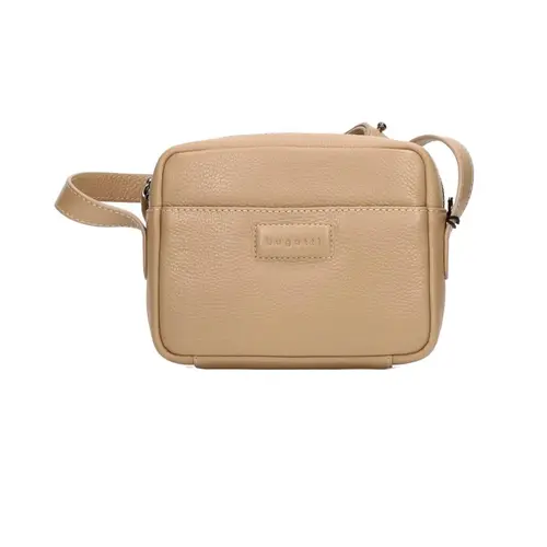 Дамска кожена чанта Bugatti Elsa Shoulder Bag Small, бежова