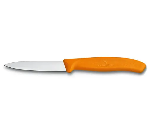 Нож за белене Victorinox SwissClassic 8 см, гладко острие, оранжев