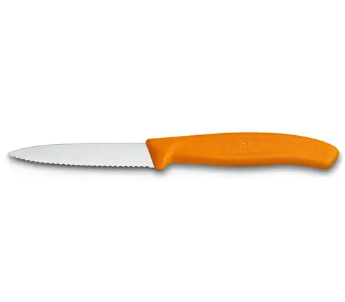 Cuțit de curățat Victorinox Swiss Classic 8 cm, lamă zimțată, portocaliu - 1