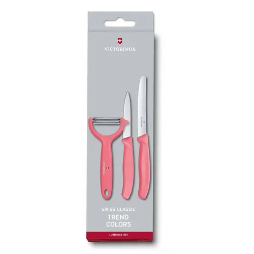Σετ Victorinox Swiss Classic Trend Colors, δύο μαχαίρια και αποφλοιωτής, ροζ - 1
