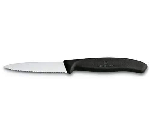 Μαχαίρι φρούτων Swiss Classic 10cm, οδοντωτό, μαύρο - 1