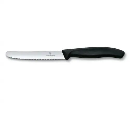Cuțit pentru roșii Victorinox SwissClassic 11 cm., lamă zimțată, negru - 1