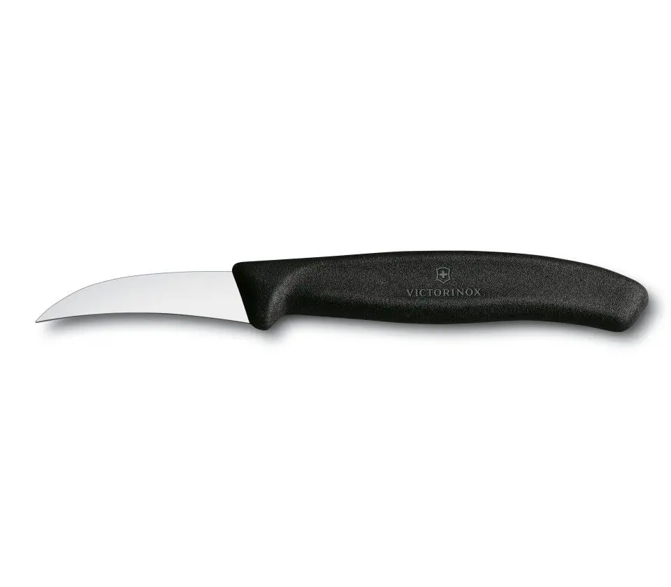 Cuțit de bucătărie Victorinox Swiss Classic pentru modelare, lamă curbată 60 mm, negru