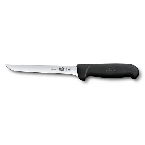 Cuțit de bucătărie Victorinox Fibrox pentru dezosat, lamă lată cu muchia din spate curbată, 150mm, negru - 1