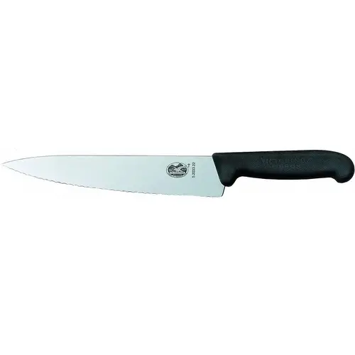 Κουζινομάχαιρο Victorinox Fibrox γενικής χρήσης, 220mm, οδοντωτή λεπίδα, μαύρο - 1