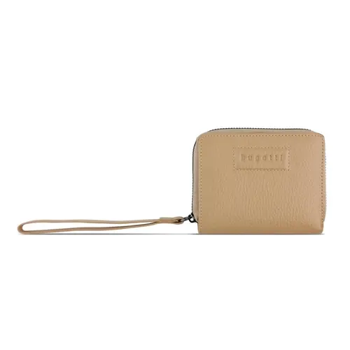 Дамски кожен портфейл Bugatti Elsa Zip Wallet, бежов