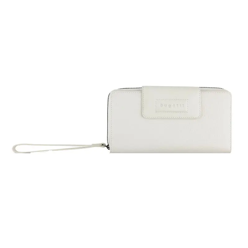 Γυναικείο δερμάτινο πορτοφόλι Bugatti Elsa Long Zip Wallet, λευκό
