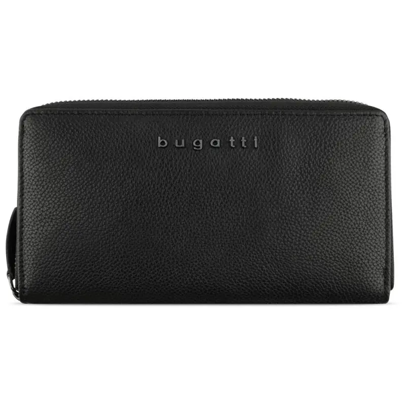 Portofel dame din piele Bugatti Bella Ladies Long Zip Wallet, protecție RFID, negru