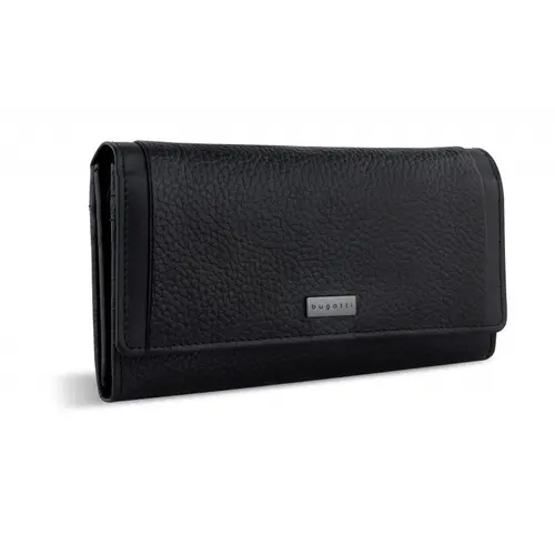 Дамски кожен портфейл Bugatti Sina Long, черен