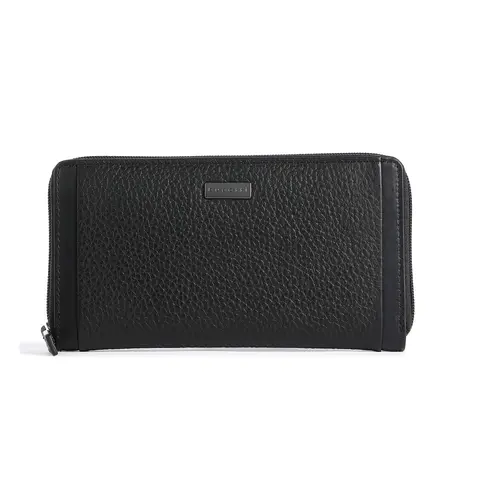 Дамски кожен портфейл Bugatti Sina Long Zip, черен