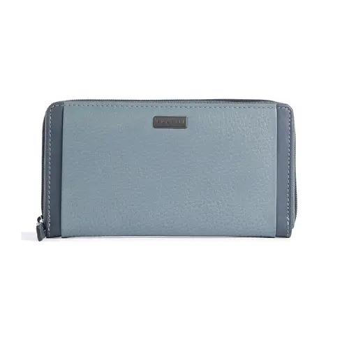 Portofel dame din piele Bugatti Sina Long Zip, albastru - 1