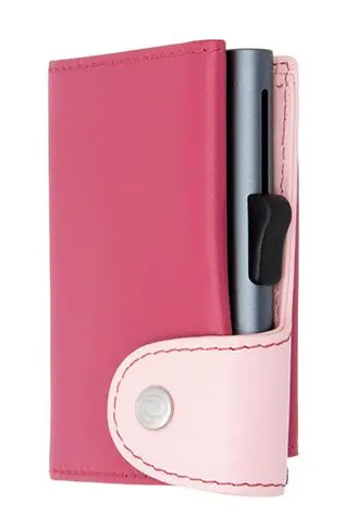 Картодържател C-SECURE XL с портфейл и монетник, Cherry/ Blush/ Grey cardholder