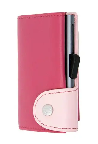 Suport de carduri C-SECURE cu portofel și compartiment pentru monede, Cherry/ Blush / Grey cardholder - 1