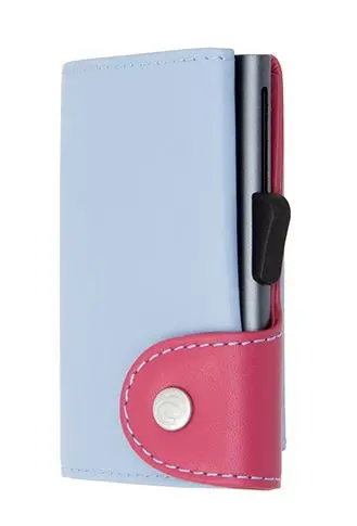 Suport pentru carduri C-SECURE cu portofel și compartiment pentru monede, Ice/ Cherry/ Grey cardholder