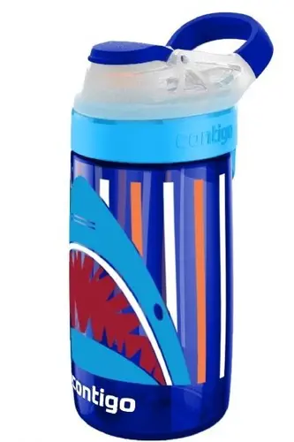 Детска бутилка за вода Contigo Gizmo Sip, синя с акула