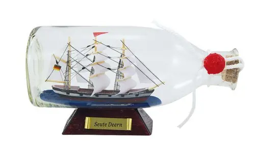 Καράβι σε μπουκάλι Sea Club Seute Deern, Μ16cm, Υ 8cm, Ф:6cm