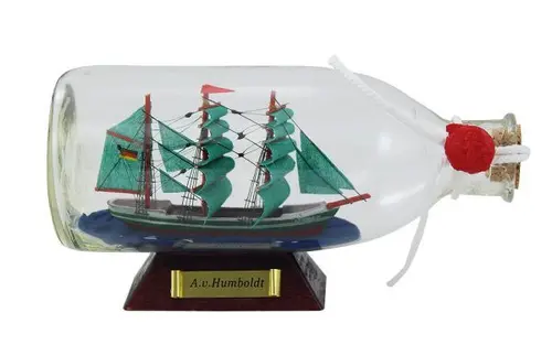 Corabie în sticlă-A.v Humboldt,L16cm, H 8cm, Ф:6cm - 1
