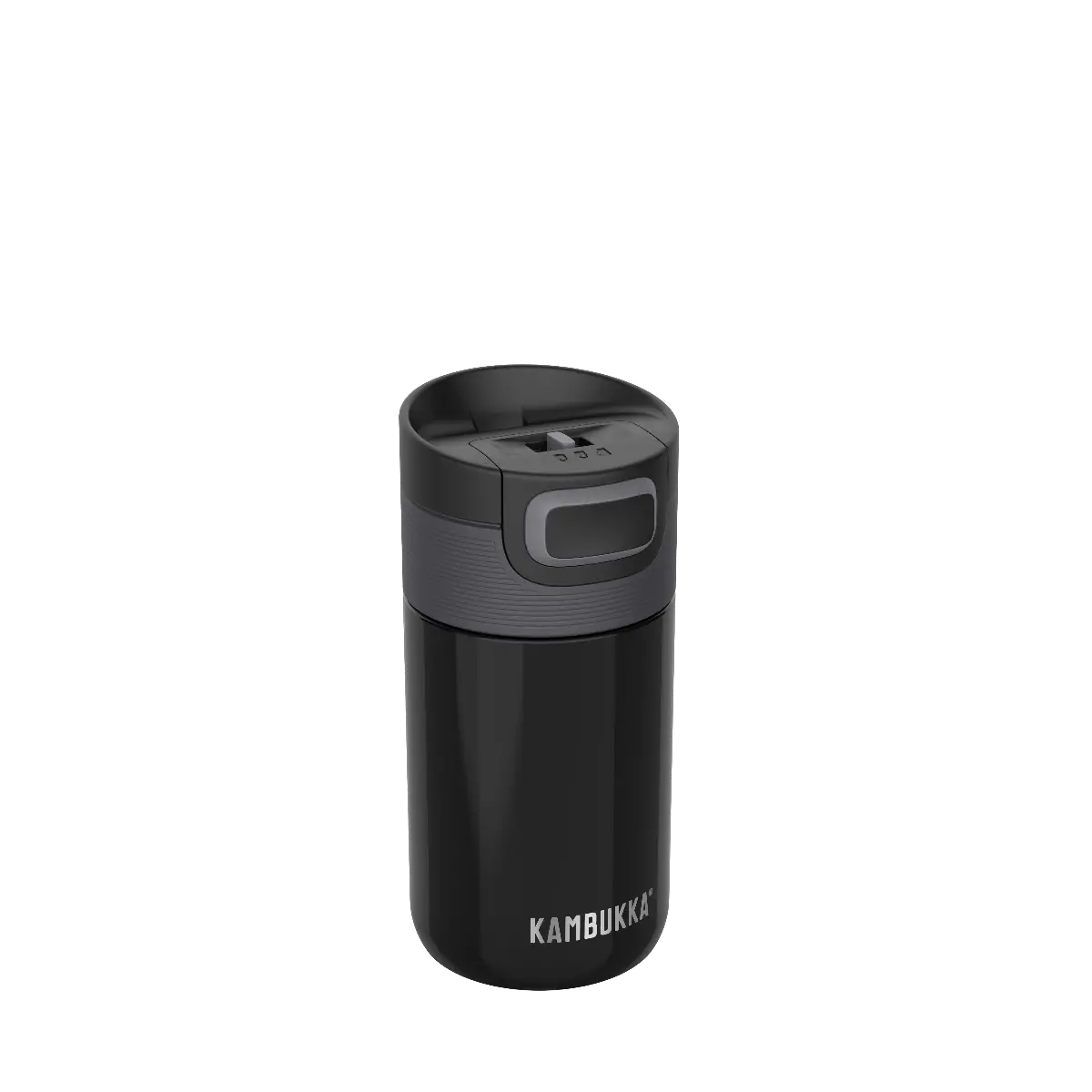 Термочаша ​от неръждаема стомана Kambukka Etna с термокапак 3 в 1 Snapclean®, 300 мл, катраненочерна