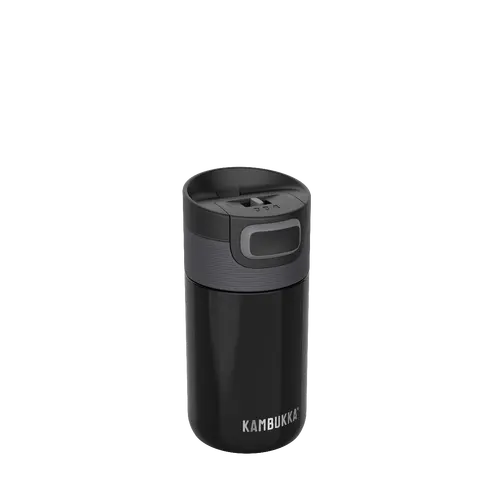 Термочаша ​от неръждаема стомана Kambukka Etna с термокапак 3 в 1 Snapclean®, 300 мл, катраненочерна