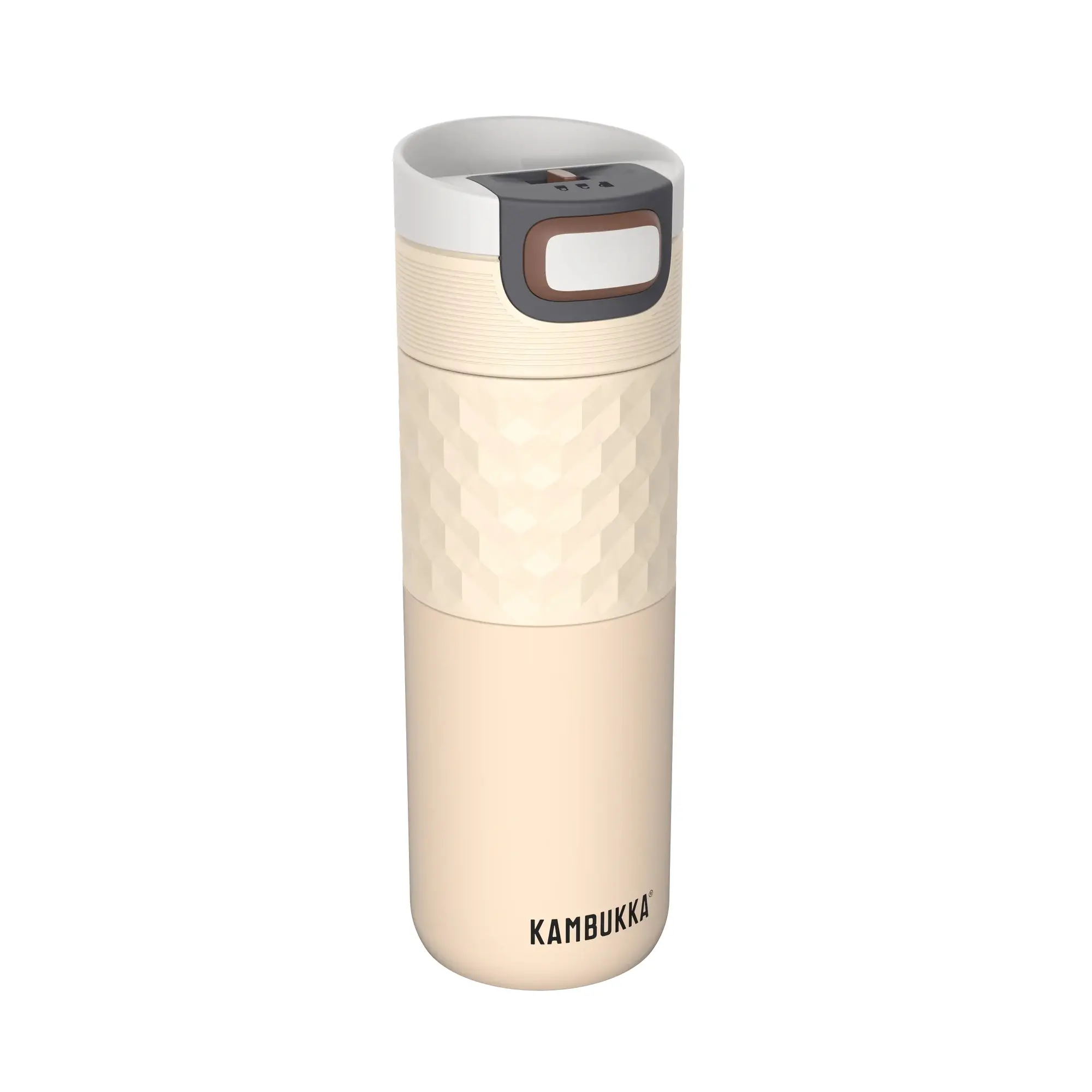Cană termică din oțel inoxidabil Kambukka Etna Grip cu capac termic 3 în 1 Snapclean®, 500 ml, Barely Beige