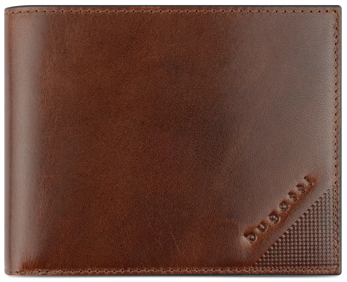 Portofel din piele Bugatti Nobile With Flap, coniac