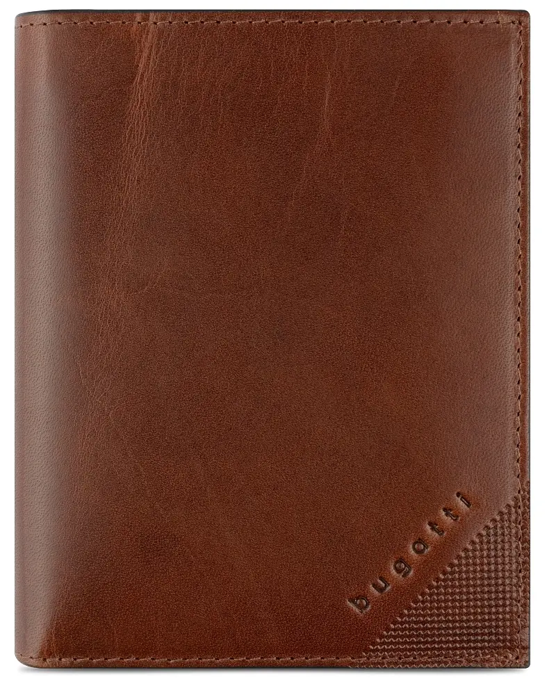 Кожен портфейл Bugatti Nobile Vertical With Flap, коняк