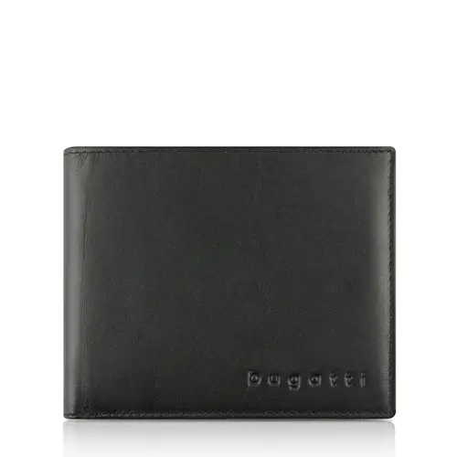 Кожен портфейл Bugatti Super Slim With Flap, черен