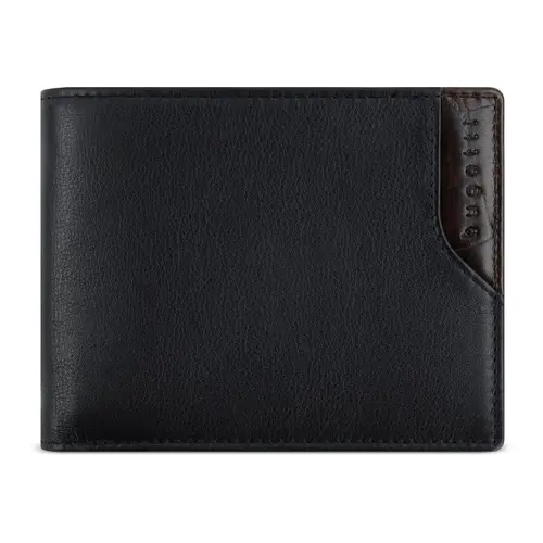 Portofel din piele Bugatti Corso DeLuxe Wallet With Flap, negru - 1