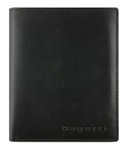 Portofel din piele Bugatti Super Slim Vertical Wallet, negru - 1