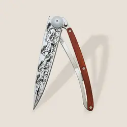 Джобен нож Deejo 37g, Coral wood / Wild horses
