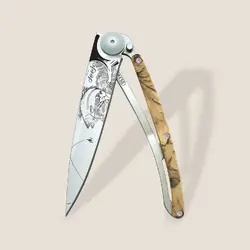 Джобен нож Deejo 37g, Brown Camo / Trout