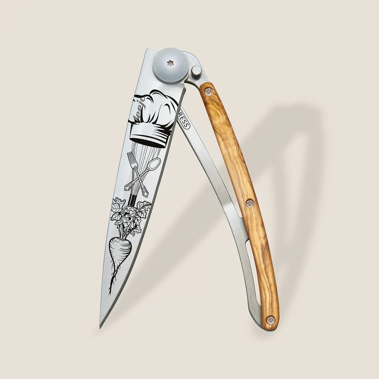 Джобен нож Deejo 37g, Olive wood / Chef