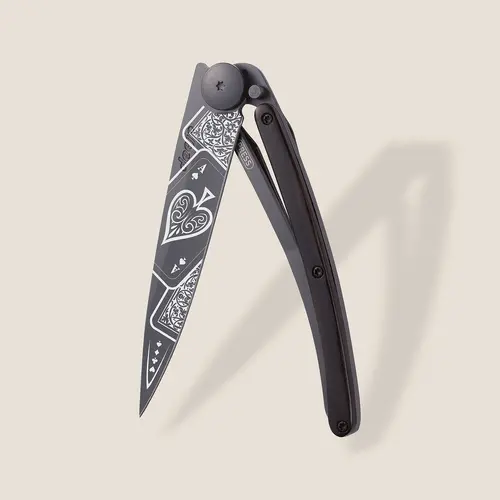 Джобен нож Deejo 37g, Ebony / Good Luck