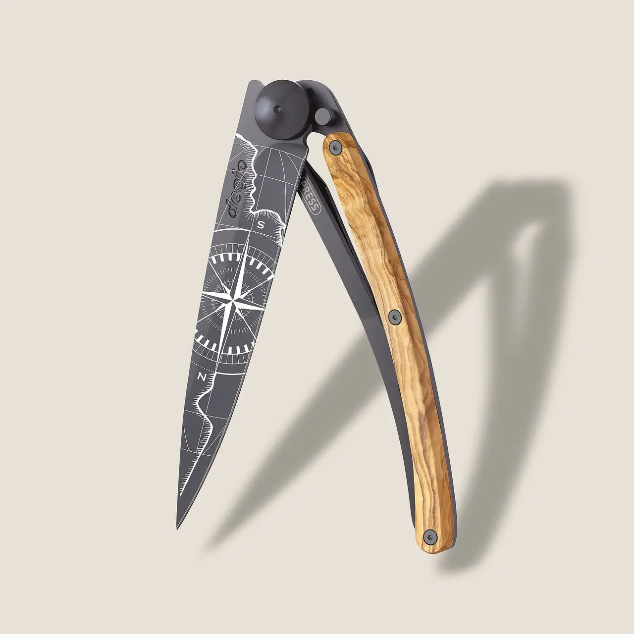 Cuțit pliant Deejo 390g, Olive wood / Terra Incognita