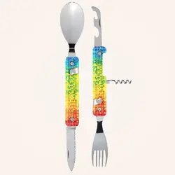 Комплект за хранене Akinod Multifunction Cutlery 13H25, Pixel